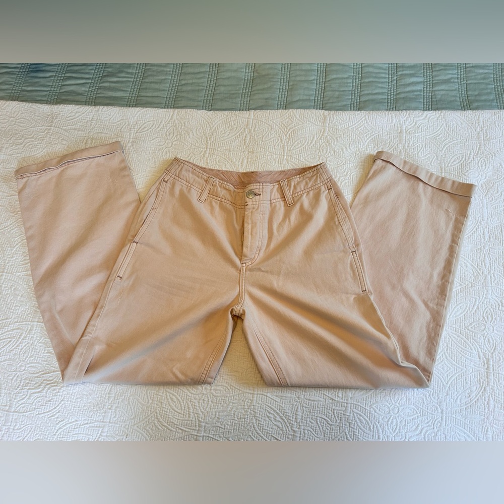 Free People 5 Button Fly Folded Hem Khaki Pants Sz 25 - Picture 10 of 10